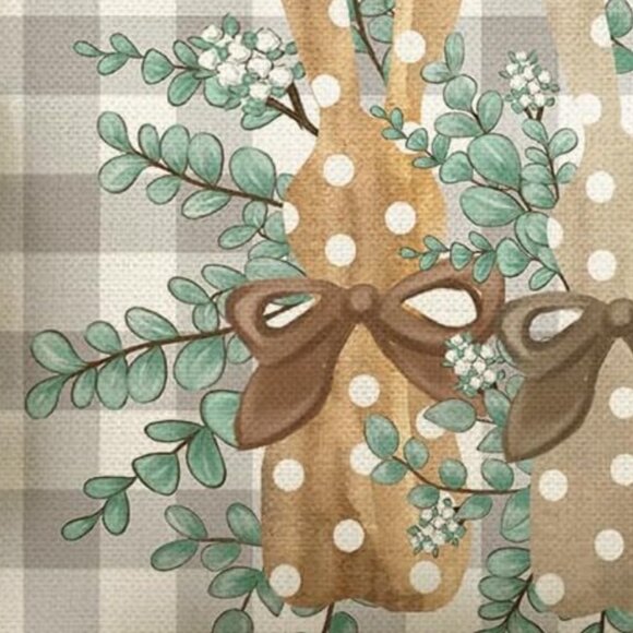 Easter Bunny Decorative Pillow Cover Lumbar Accent Throw Case Spring Decor 12x20 - Picture 6 of 6